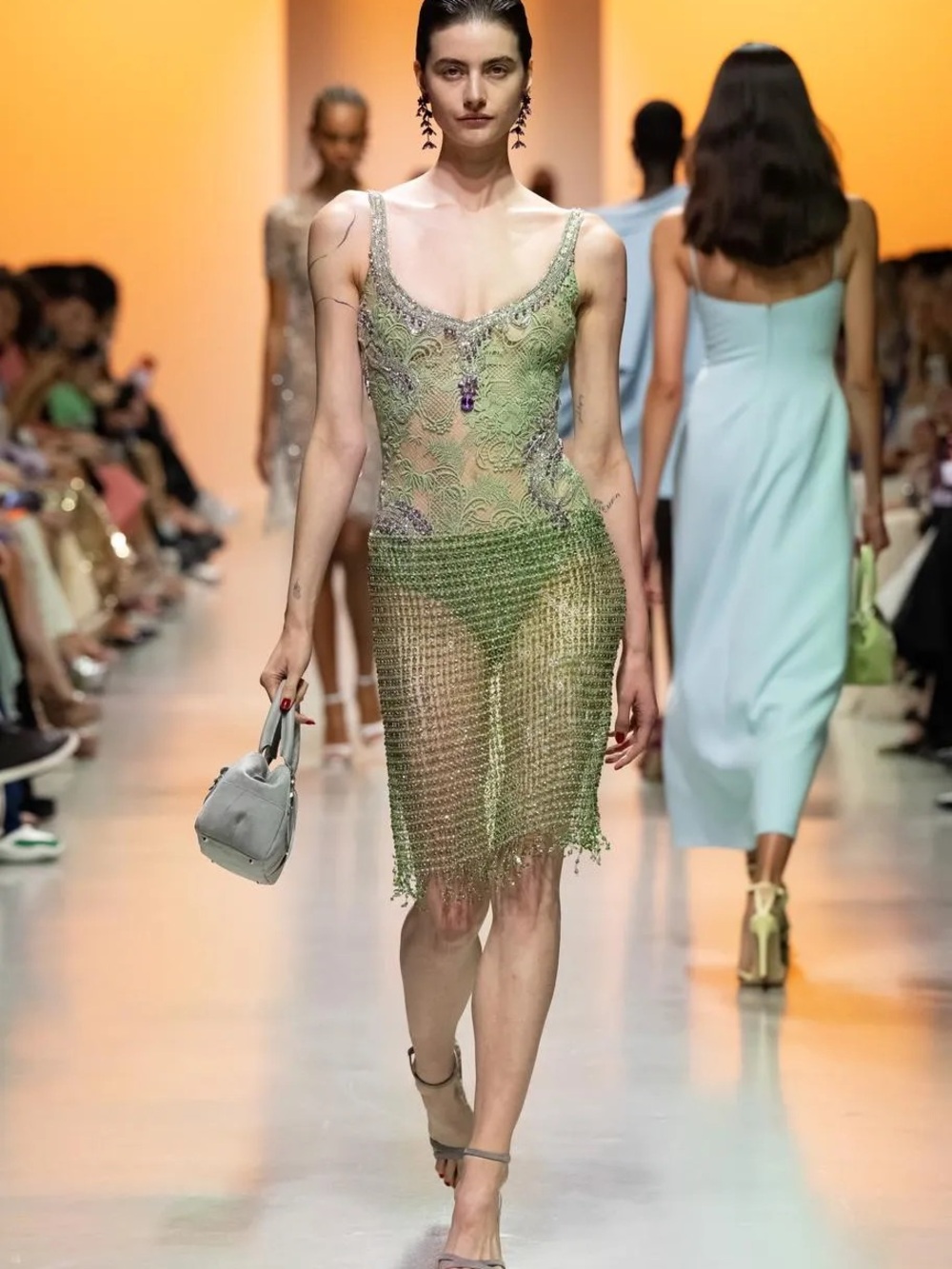 GEORGES HOBEIKA SPRING/SUMMER 2025 RARE BODY SUIT AND CRYSTAL SKIRT